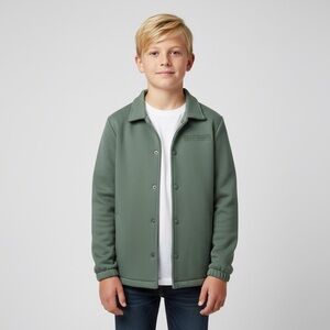 Boys Zoo York Teal Button Down Thick Sweater size M (10-12)